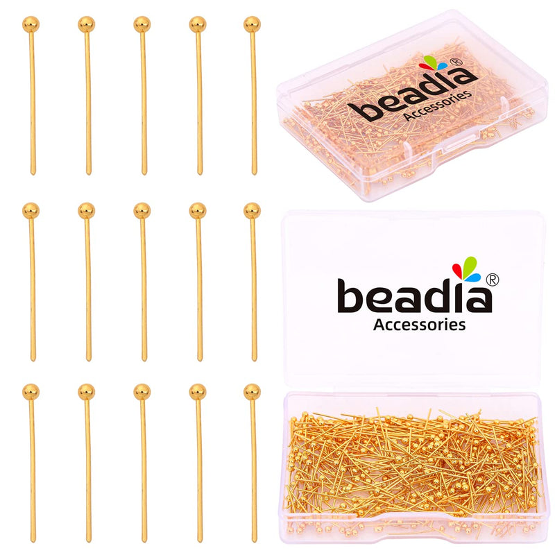 BEADIA 18K Gold Plated Ball Head Pins 16mm 400pcs for Jewelry Making Findings 16x0.5mm - NewNest Australia