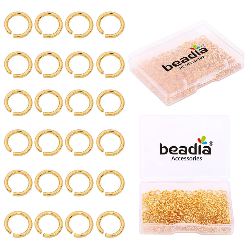 BEADIA 18K Gold Plated Jump Rings 5mm 400pcs for Jewelry Making Findings 0.7x5mm - NewNest Australia
