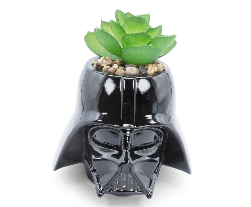 Star Wars Darth Vader Helmet 3-Inch Ceramic Mini Planter with Artificial Succulent | Small Flower Pot, Faux Indoor Plants For Desk Shelf, Home Decor Trinket Tray | Movie Gifts and Collectibles - NewNest Australia