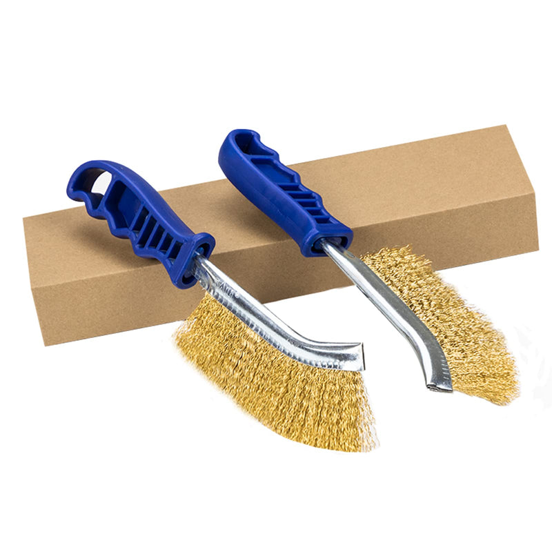 SALI Heavy Duty Wire Brushes for Cleaning Rust Removal Steel Brush Tool(Pack of 2）11" Long Handle with Plastic Handle,for Automotive,Paint , Welding Slag&Household，More and Thicker Bristles 10 inch - NewNest Australia