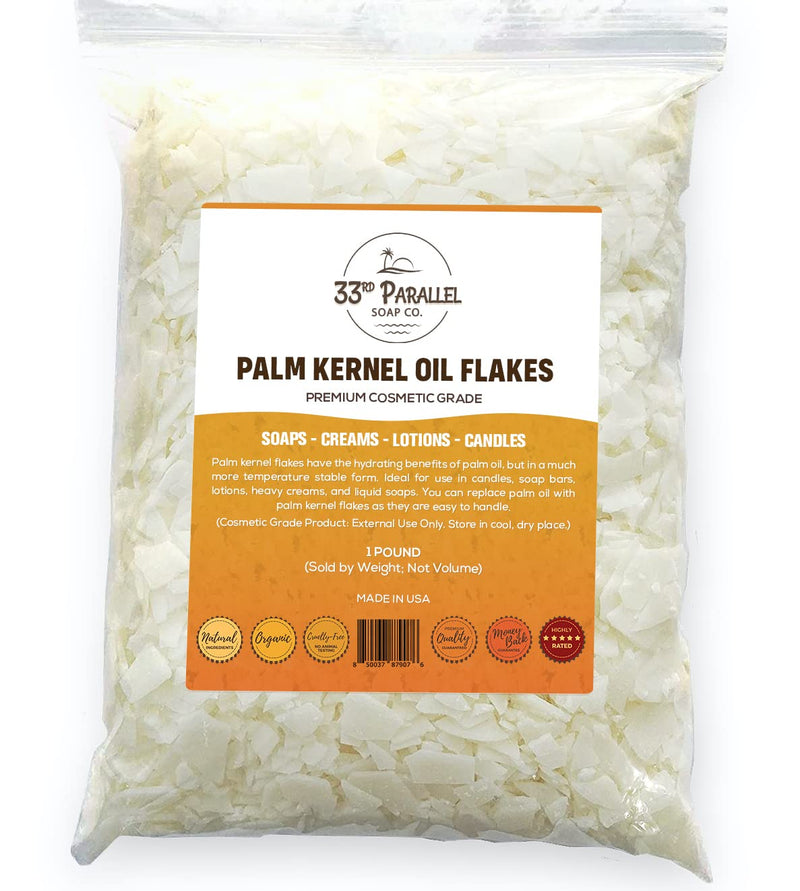 Palm Kernel Oil Flakes | Organic Premium Cosmetic Grade Palm Kernel Oil Flakes for Soap Making, Creams, Lotions & Candle Making | Sizes 1 to 5 LBS | (1 Pound) 1 POUND - NewNest Australia