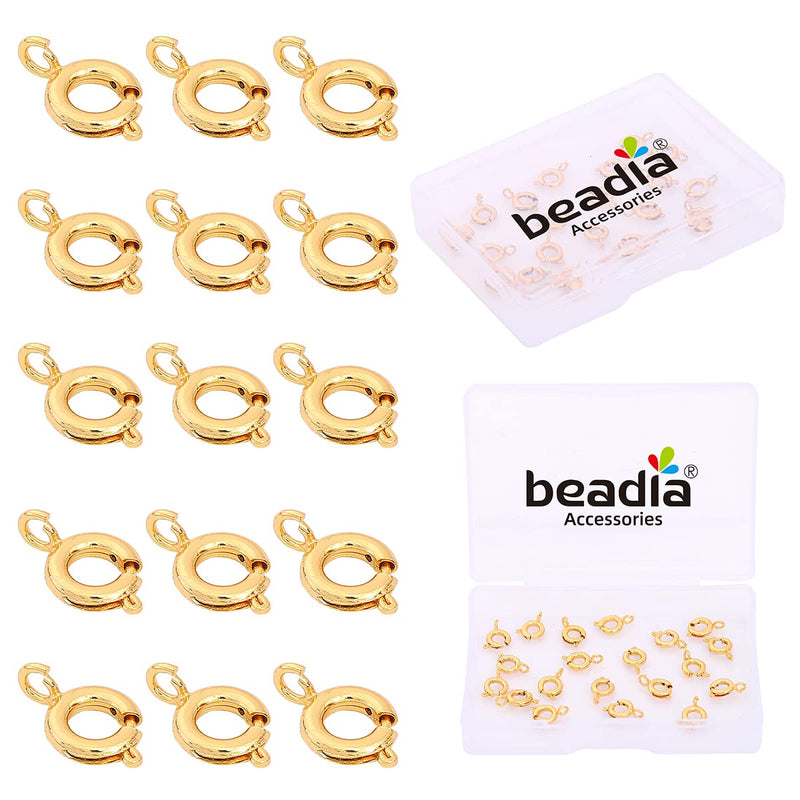 BEADIA 18K Gold Plated Spring Clasps 6mm 20pcs for Jewelry Making Findings - NewNest Australia