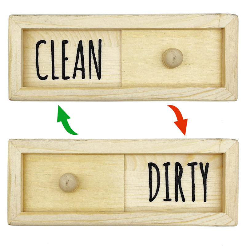 WOJOGO Dishwasher Magnet Clean Dirty Sign  Farmhouse Rustic Wood Clean Dirty Magnet Sign, Works for All Dishwashers, Dishwasher Accessories (Light Wood) Light Wood - NewNest Australia