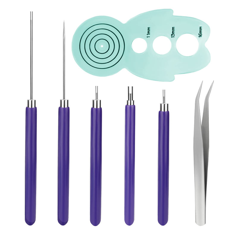 SAVITA Quilling Tools Set, 5pcs Paper Flower Tools, Quilling Slotted Tools Including a Curling Coach & a Pair of Tweezers for Rolling Paper Flowers Crafts DIY Beginners Quillers (Blue, Purple) Blue - NewNest Australia