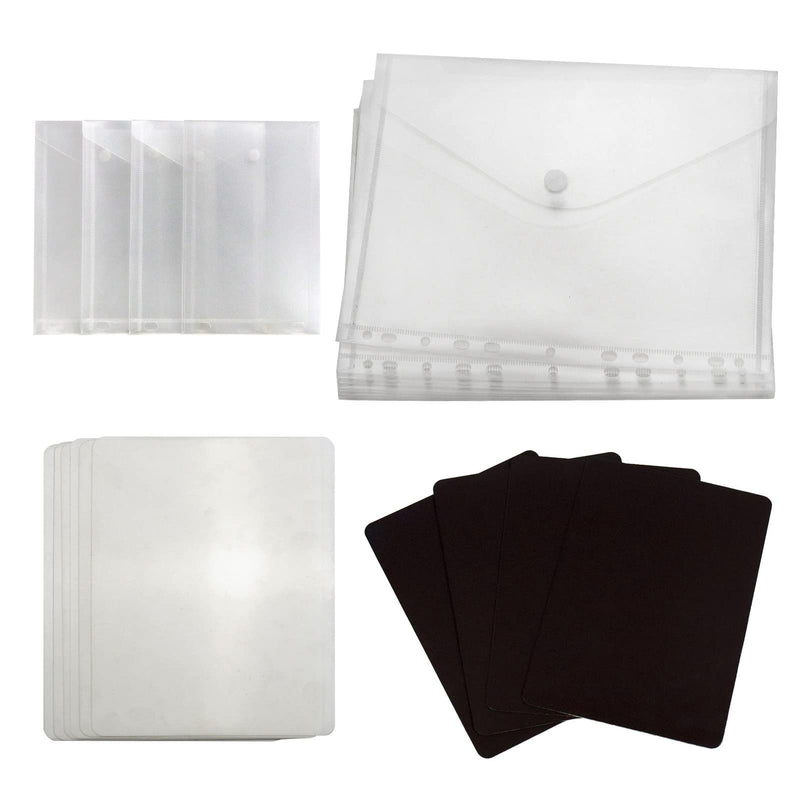 Enjoy Myself Stamp and Die Cut Storage Pockets with Magnetic Sheets Clear Resealable Storage Plastic Seal Bags for Cutting Dies Stencil Embossing Folder Organizer - NewNest Australia