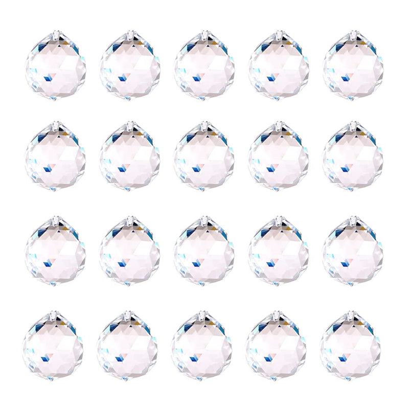 boinio 20pcs Clear 20mm Crystal Ball Prism Pendants Window Rainbow Maker Sun Catcher Ornament - NewNest Australia