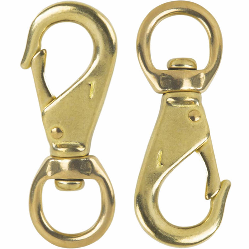 Faneta 3-1/4" Brass Swivel Snap Hooks Heavy Duty 3/4" Swivel Eye - Solid Brass Scuba Diving Clips #1 - Seadog Line, Anchor Lines, Bags, Belting, Leashes, Straps, Luggage, Leathercarft (Pack of 2) - NewNest Australia