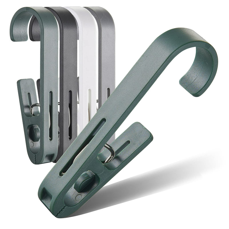 KooNiosio Multipurpose Hook Clips, 8 Pcs Clothes Pins, Strong Large Plastic Clothes Clip Hanger, S Hooks for Shower Curtain - NewNest Australia