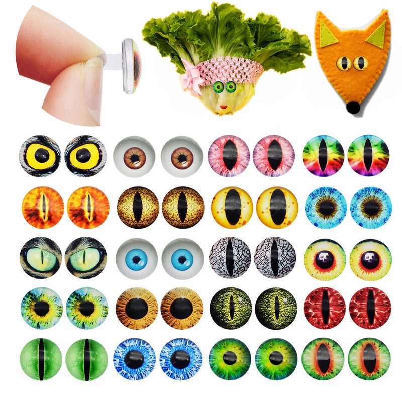 40PCS 20mm Self Adhesive Dragon Animal Eye Googly Wiggle Eyes for DIY Craft Sticker Children School Classroom Arts Crafts Decoration - NewNest Australia
