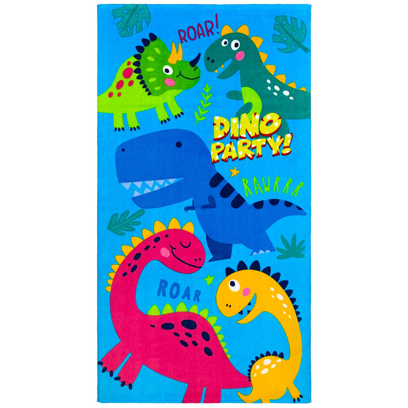 Beachland Dinosaur Beach Towel 28 x 51 inch 100% Cotton (1 Towel, Dino Party) 1 Towel - NewNest Australia