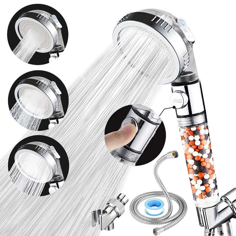 Vacto High Pressure Handheld Shower Head with Filter, Shower Head Kits with Hose and Bracket, Hard Water Softener Water Purifying Filtered Showerheads with Filter Beads  Helps Dry Skin and Hair Loss - NewNest Australia
