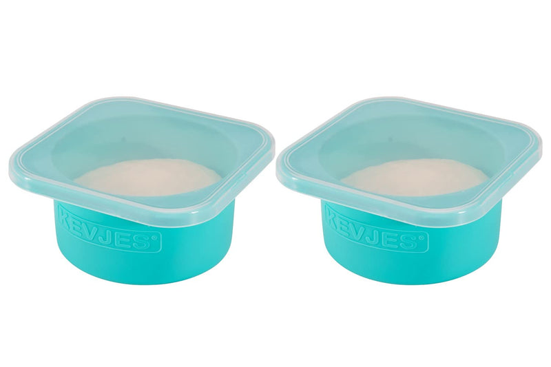 KEVJES Stackable Silicone Artisan Pizza Dough Proving Containers with Lids-2 pack-500ml Portion (Blue) Blue 2 - NewNest Australia