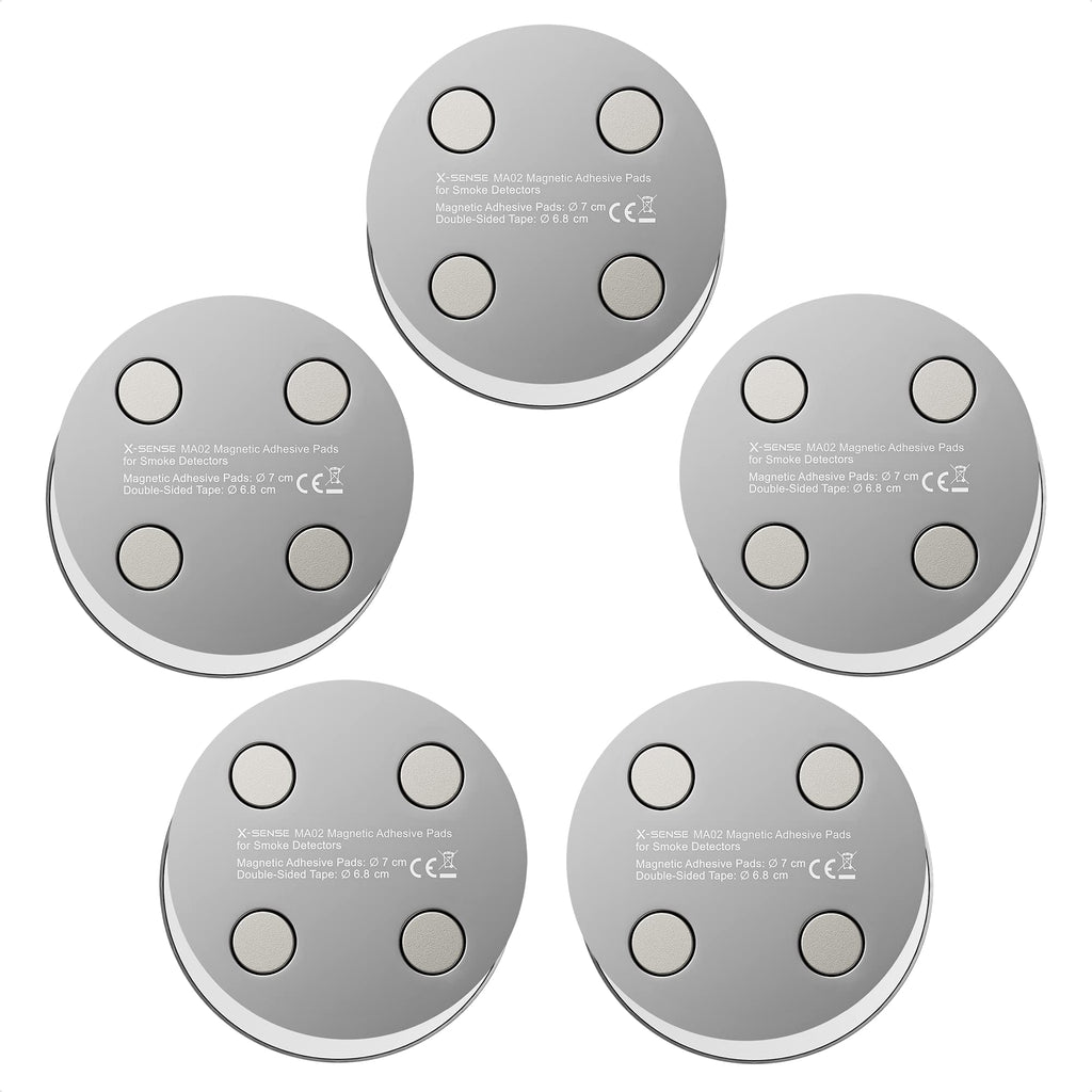 X-Sense Magnetic Adhesive Pads for Smoke Alarms, Fast and Easy Installation, No Drilling or Screws, Ø 2.8 in (70 mm) , 5-Pack - NewNest Australia