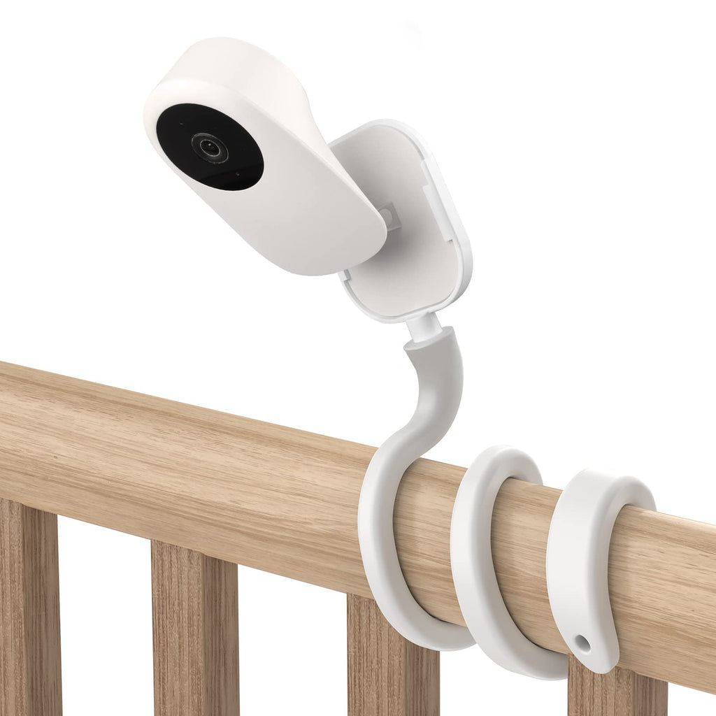 HOLACA Flexible Baby Monitor Mount Crib Mount for Nooie Baby Monitor - Twist Versatile Mounting kit for Nooie Baby Monitor (White Mount) - NewNest Australia