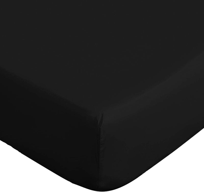 Lux Decor Collection Fitted Sheet - 16 Inches Deep Pocket Twin Sheets - Ultra Soft 1800 Thread Count Brushed Microfiber Fitted Sheet - Wrinkle, Fade & Shrinkage Resistant (Black, Twin) Black - NewNest Australia