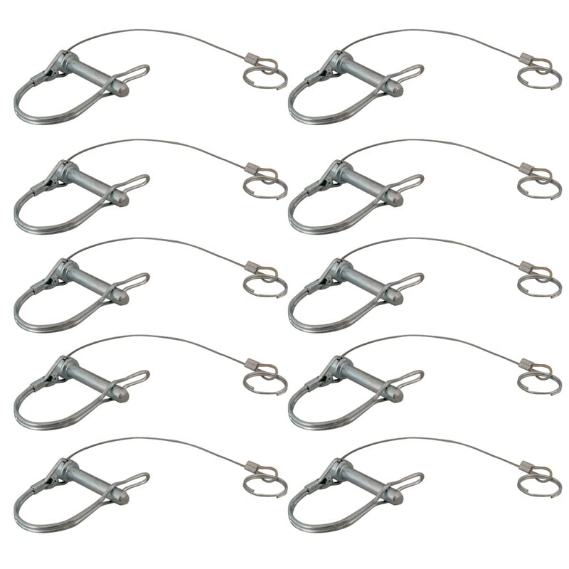 10Pcs Trailer Coupler Pin, 5/16-Inch Diameter x 1-3/4-Inch Long Prevents Loss, Plastic Coating Tether, Length 11-1/2" with Steel Quick Release Ring - NewNest Australia