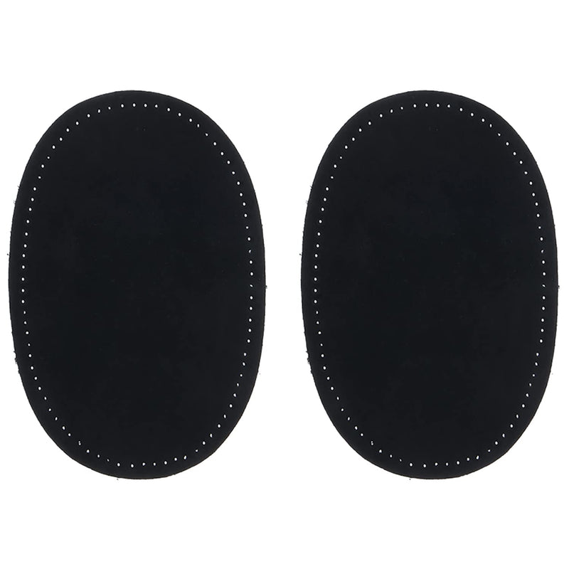 ZUPAYIPA 2Pcs Sew-On Fabric Oval Elbow Knee Patches Sweater Trousers Repair Patches Craft Supply Sewing Appliques (Suede Fabric，Black) Black - NewNest Australia