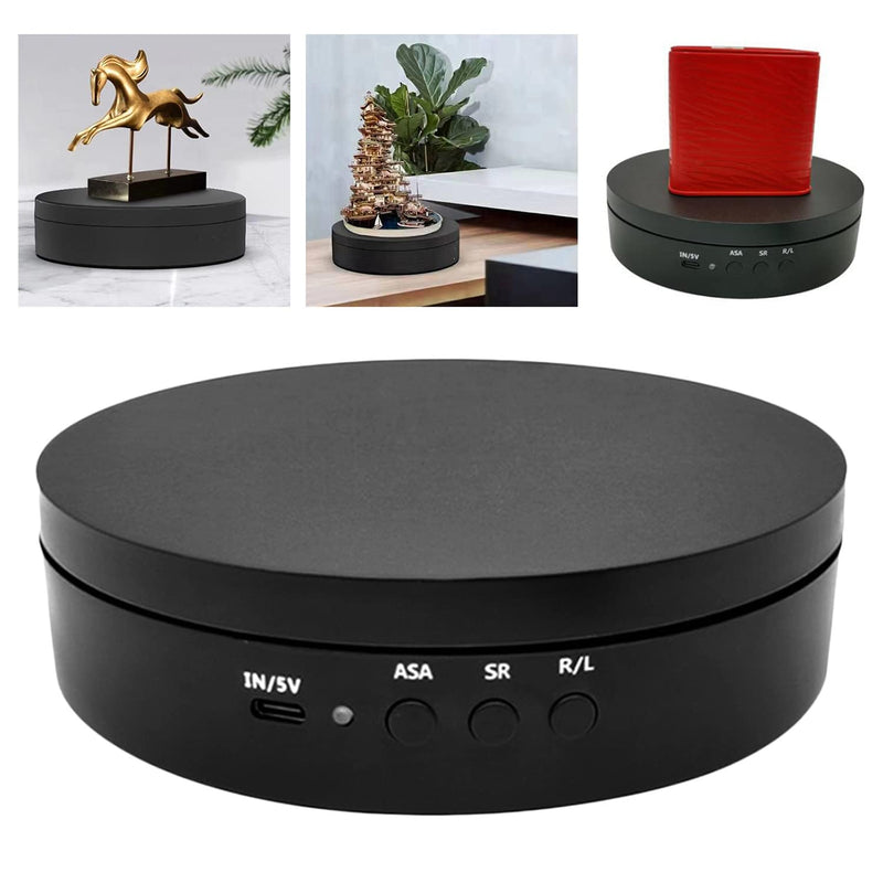 PUOSUO Motorized Rotating Display Stand, 360 Degree Electronic Turntable Display Stand,5.9inch /23LB Load for Photography Products Shows, Jewelry, Watch, 3D Models (Black) Black - NewNest Australia