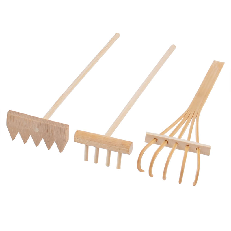 Framendino, 3 Pack Mini Sand Rakes Zen Bamboo Garden Drawing Rake Pen Tools for Office Desktop Decor - NewNest Australia