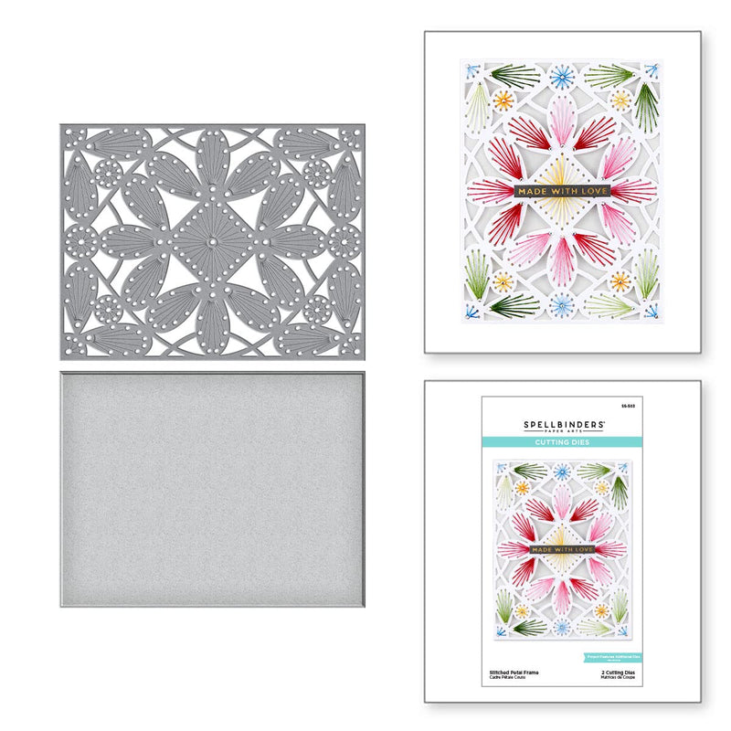 Spellbinders Petal Frame Dies from The Spring Into Stitching Collection Etched Die Template, Bronze 48 Count - NewNest Australia