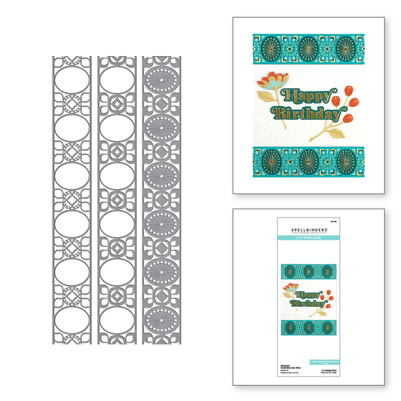 Spellbinders Kaleidoscope Strip Dies from The Spring Into Stitching Collection Etched Die Template, Bronze 48 Count - NewNest Australia