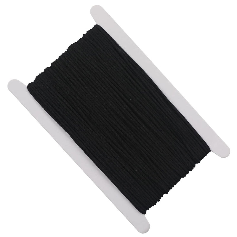 YAKRUNA 3mm Black Elastic String for Bracelets and Necklace, 1/8 Inch x 30M Round Soft Thin Elastic Cord for Jewelry Making and Face Mask Sewing 30M black - NewNest Australia