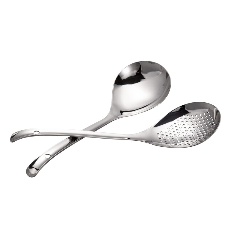 IMEEA 12.5inch Large Soup Gravy Ladle and Slotted Strainer Ladle Skimmer Spoon SUS Stainless Steel Ladle Colander - NewNest Australia