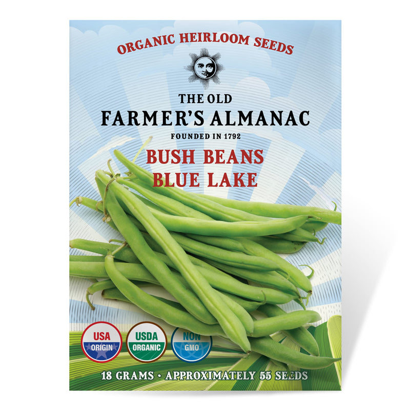 The Old Farmer's Almanac Heirloom Organic Bush Bean Seeds (Blue Lake) - Approx 55 Seeds - NewNest Australia