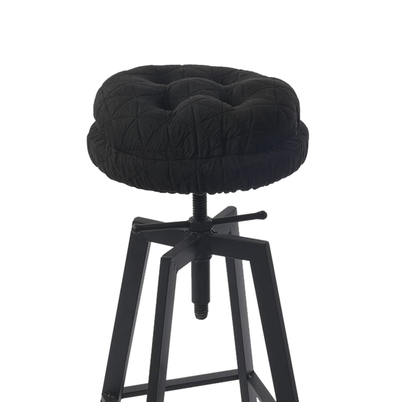 BUYUE Extra Thick Bar Stool Cushion, Dia.12 Luxury Triangular Jacquard with Anti-Skid Silicone Round Seat Cushion Padded (Black, S,1 Count) Round Dia.12" Black - NewNest Australia