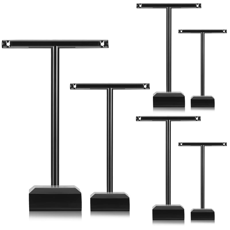 Acrylic Earring Holder Clear Earring Holder Countertop Earrings Display T-Bar Earrings Display Stand Holder Hanging Jewelry Organizer for Necklaces Bracelet Earrings (6 Pieces, Black) 6 - NewNest Australia