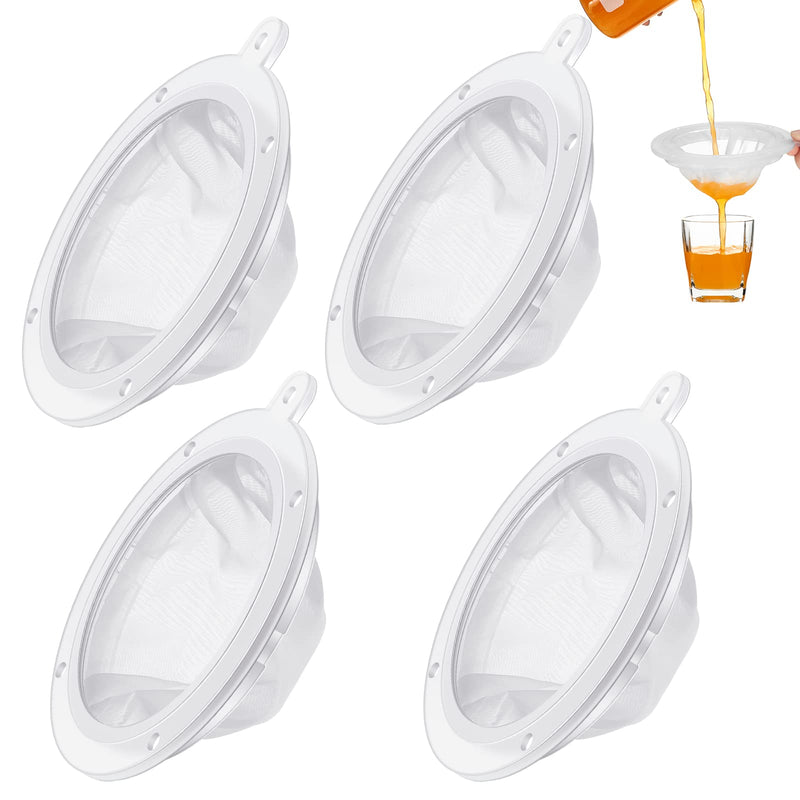 4 Pieces Fine Mesh Strainer Food Filter Strainer 200 Mesh Filter Nylon Mesh Colander Plastic Mesh Sieve for Filtering Yogurt Juice Milk Honey 5 Inch Kitchen Funnels - NewNest Australia