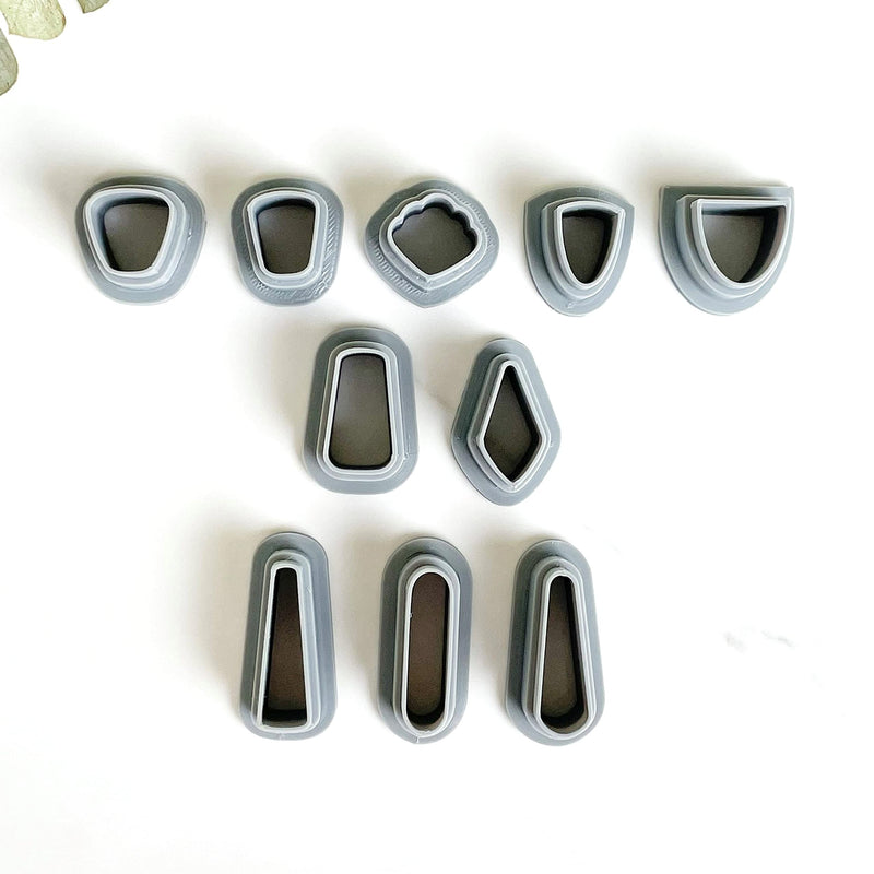 Polymer Clay Cookie Cutters – The Clayful Co Mini Dangle Stud Pack Set of 10 – Plastic Cutter for Jewelry and Earring Shapes - NewNest Australia