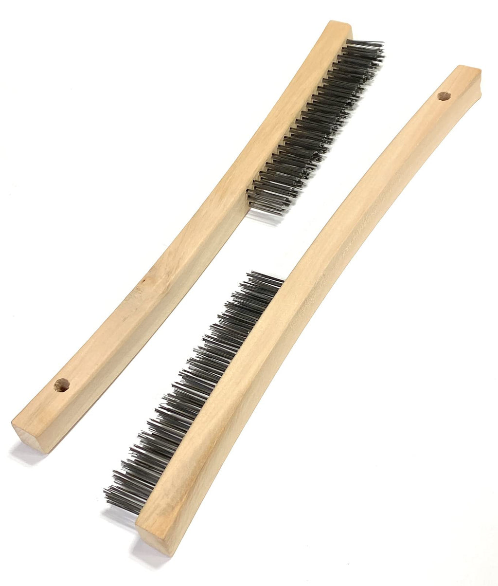 2 ALAZCO Wire Brush Stainless Steel Wire Scratch Brush for Cleaning Rust Metal Scraper 3 Rows x 19 Columns with Curved Handle – Total Length 14’’ 2 - NewNest Australia