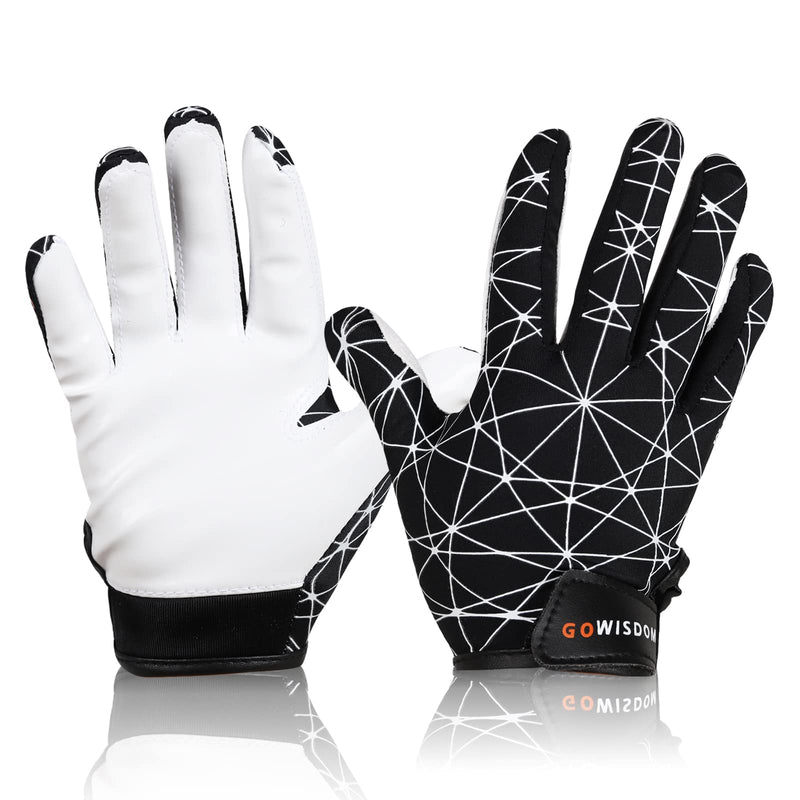 GOWISDOM Youth Football Gloves, High Silicone Grip Receiver Gloves for Kids, Youth Sports Football Gloves for Boys Girls M/L(6-6.5 inch) - NewNest Australia