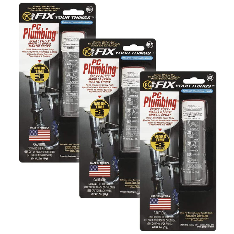 PC Products PC-Plumbing Epoxy Putty, 2 oz Stick, 3-Pack, Gray (25932) 2 oz (3-Pack) - NewNest Australia
