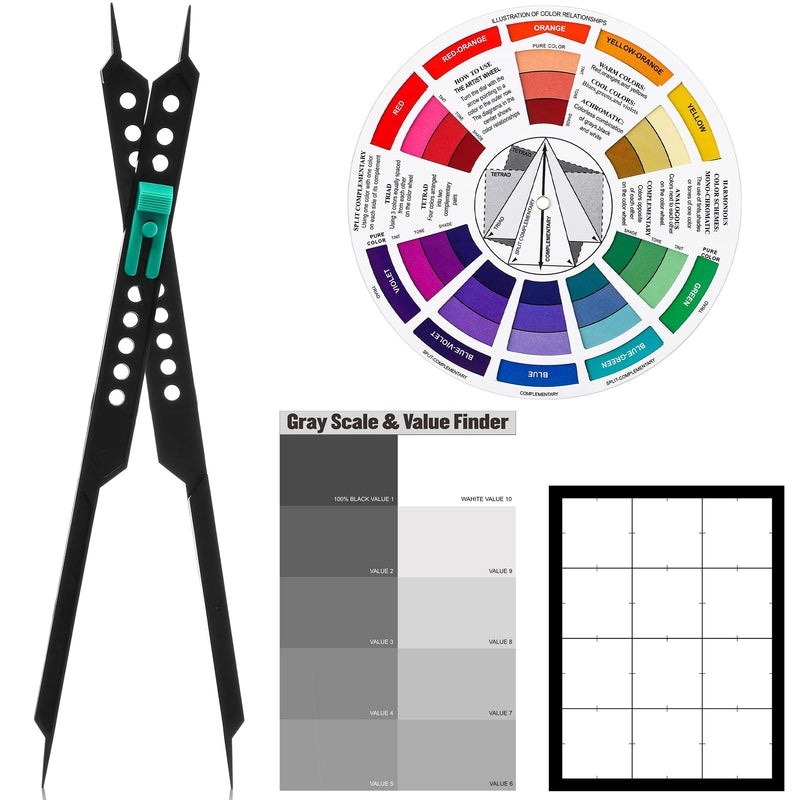 Color Finder Wheel for Artists, Proportional Divider Viewfinder Gray Scale Value Finder Pocket Drawing Tools Kit for Artists Supplies - NewNest Australia