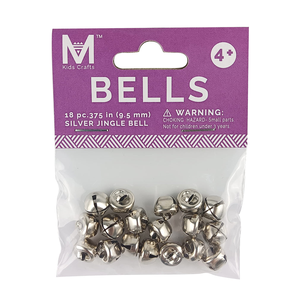 MAHITOI 18-PC Silver Jingle Bells 0.375" 9.5mm Holiday Season, Home Décor & Craft Projects, Decor Wreaths or Pet Collar & Hear The Jingling Chimes, Napkin Rings, Jewelry, Gift Wrap Bells for Crafts. - NewNest Australia