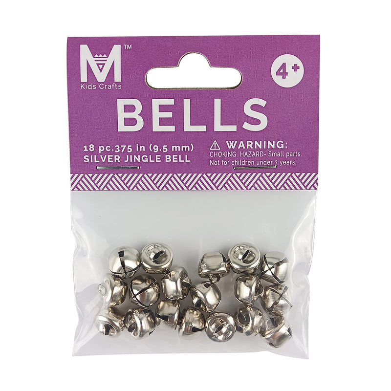 MAHITOI 18-PC Silver Jingle Bells 0.375" 9.5mm Holiday Season, Home Décor & Craft Projects, Decor Wreaths or Pet Collar & Hear The Jingling Chimes, Napkin Rings, Jewelry, Gift Wrap Bells for Crafts. - NewNest Australia