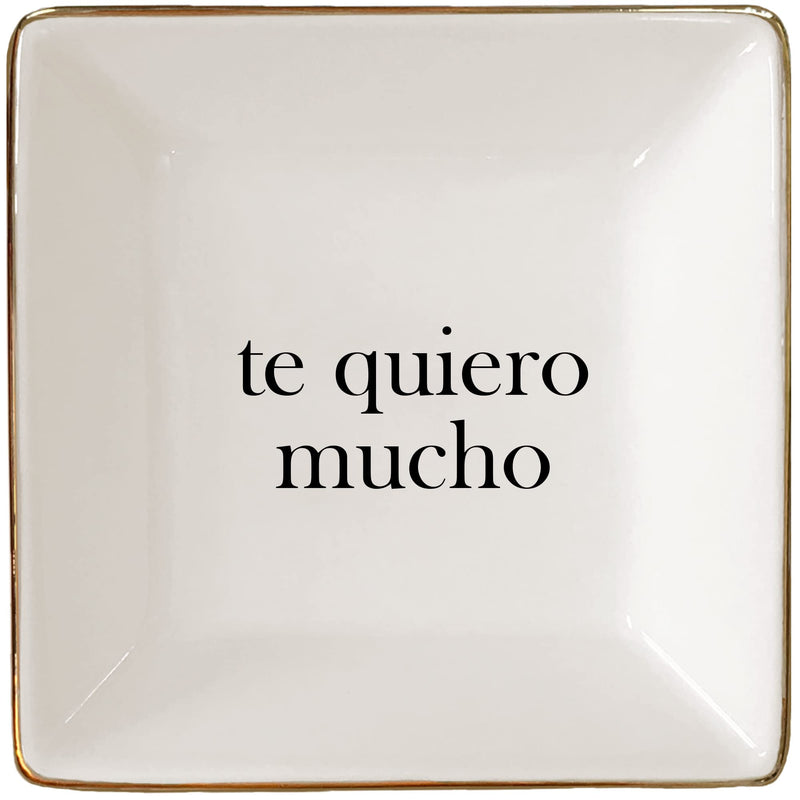 Te Quiero Mucho Jewelry Ring Holder Spanish I Love You Gift | Mothers Day Gift for Madre or Abuela | Elegant Jewelry Ring Dish by Simply Charmed - NewNest Australia