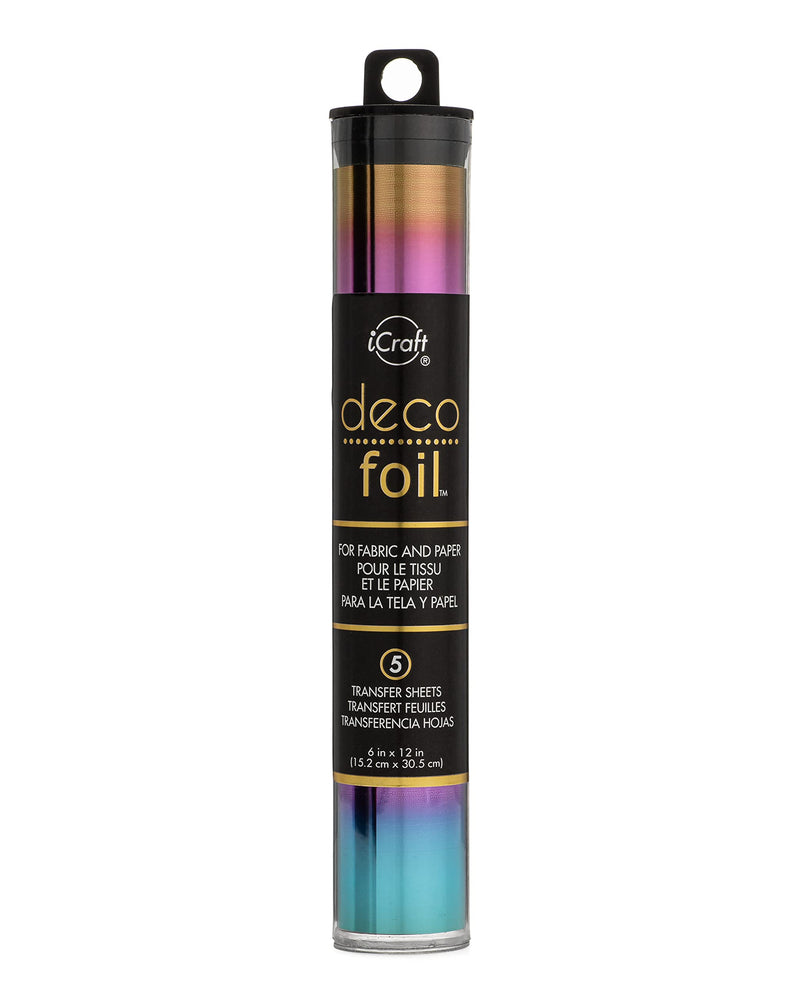 iCraft Deco Foil, 5 Transfer Sheets, 6 inch x 12 inch, Mystic Rainbow - NewNest Australia