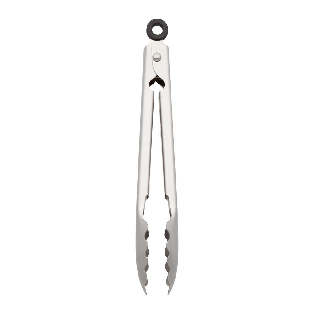 KitchenAid Gourmet Stainless Steel Serving Tongs with Hang Hook and Secure Closing Lock, 9 Inch, Stainless Steel - NewNest Australia