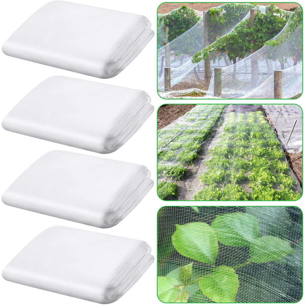 4 Packs 9.8 x 6.5 Garden Netting Screen Bird Barrier Mesh Netting Garden Bed Covers Large Plant Screen Netting for Garden Plant Vegetables Fruits Flowers Crops Greenhouse Net Covers - NewNest Australia