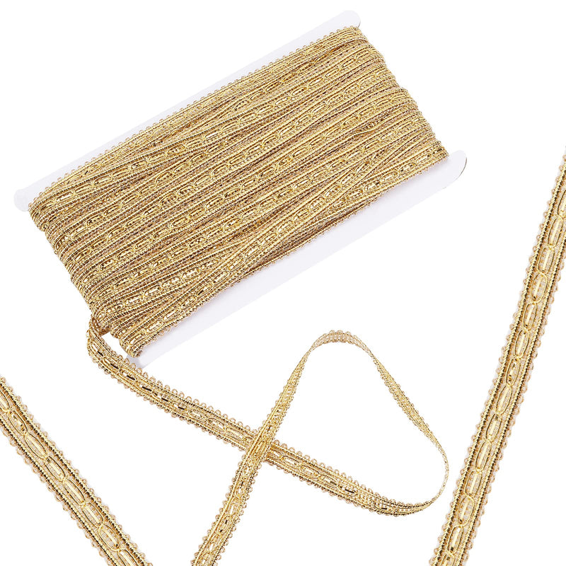 PH PandaHall 20m/21.8 Gimp Braid Trim 14mm/0.5" Shiny Lurex Trim Gold Decorative Fabric Ribbon Metallic Braid Lace Trim for Costume DIY Sewing Craft Embellishment Upholstery Home Decor 0.5" Width - NewNest Australia
