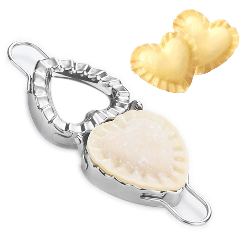 MGGi Heart Shaped Ravioli Mold Pierogi Dumpling Maker, Stainless Steel Goya Empanada Press Mold, Ravioli Mould Crimper, Wraper Dough Cutter - for Small Pie Ravioli Chinese Dumpling Pastry - NewNest Australia