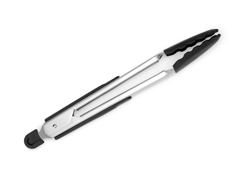 Misen Tongs for Cooking with Silicone Tips - Stainless Steel Kitchen Tongs - Grilling Tongs for Serving Food - 12 inch - Black - NewNest Australia