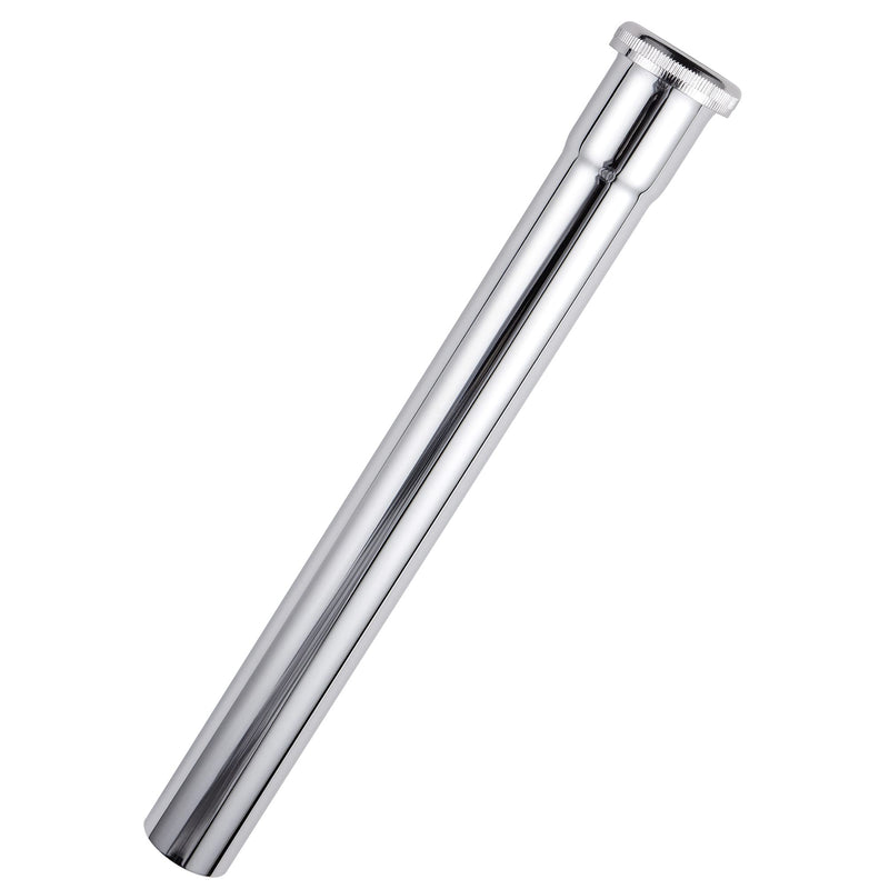 Brass Slip Joint Extension Tube 1-1/4” OD x 12” with Nut and Rubber Washer, P Trap Extension Tube, Sink Drain Tailpiece Tube Extension, Polished Chrome - NewNest Australia