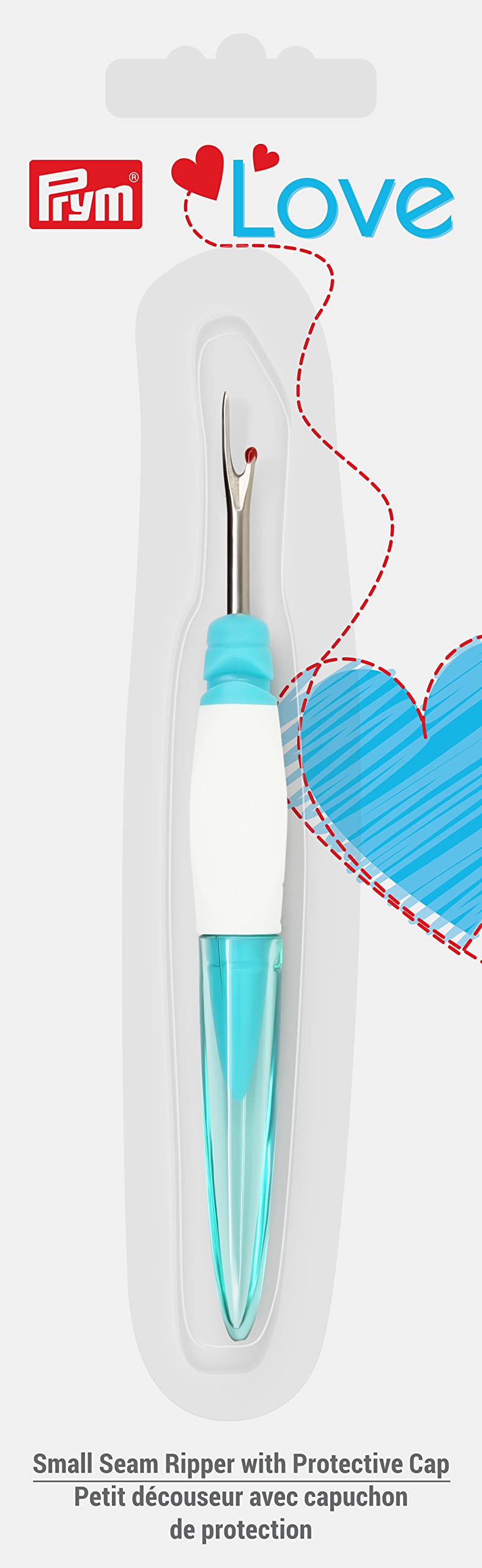 Prym Love, Blue Small Seam Ripper with Protective Cap, Turquoise - NewNest Australia