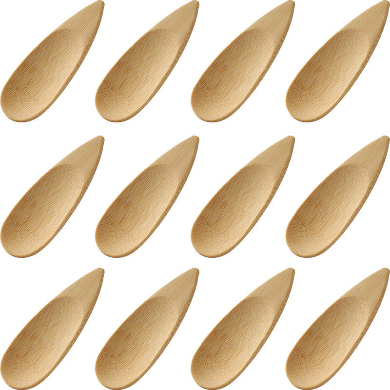 Bamboo Spoons Set of 12 Bamboo Spoon Mini Wooden Salt Spoon for Loose Tea Leaves, Coffee Bean, Candy, Milk Powder, Spice, Ice Cream C-12 - NewNest Australia