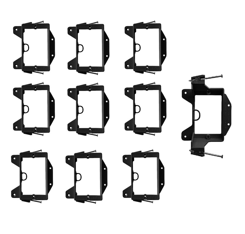 BestMounts - Low Voltage Nail-ON Mounting Bracket 1 Gang Multipurpose New Construction – (10 Pack, Black) - NewNest Australia