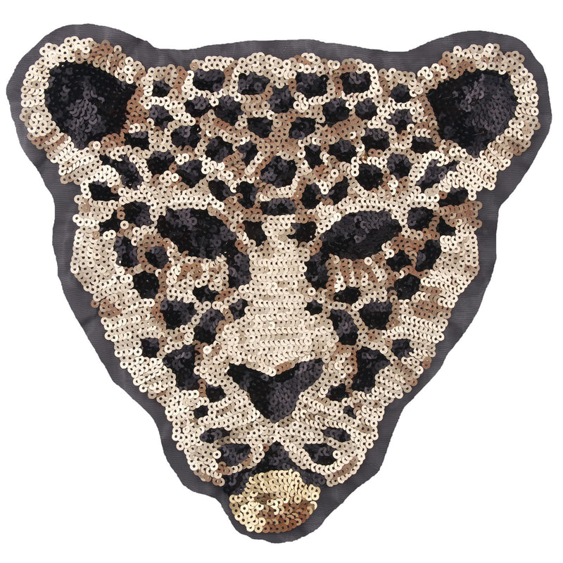 Huluth Iron on Leopard Patch Sequin Patches Embroidered Badge Motif Applique Patch for Clothing Jeans T-Shirt - NewNest Australia
